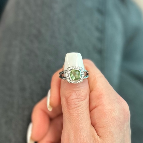 DY Petite Albion Ring with Prasiolite & Diamonds - Picture 7 of 16